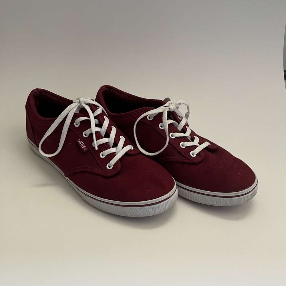 Burgundy Red Vans low profile